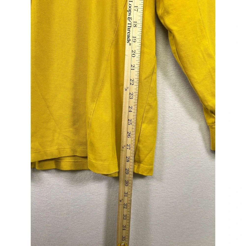 Wild Fable Yellow Waffle Knit‎ Long Sleeve Crewneck Top Size Medium - Picture 6 of 9